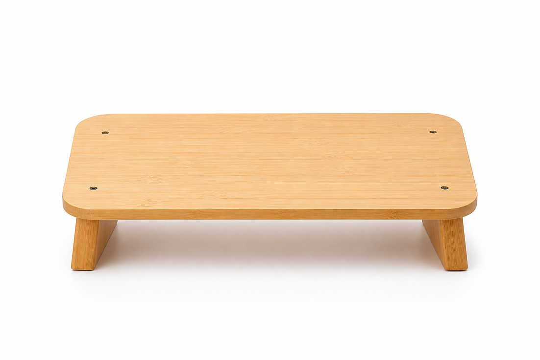 Low height wooden foot rest front view