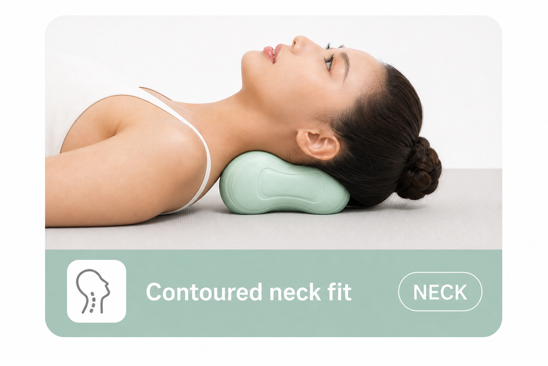 Contoured neck fit — ergonomic support for everyday body care